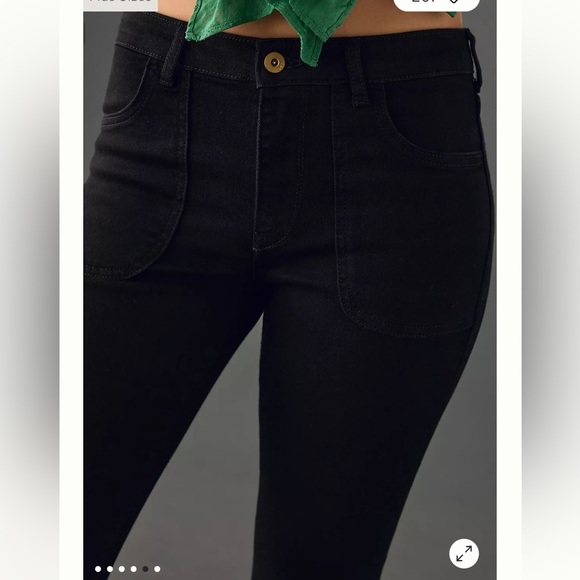 Pilcro by Anthropologie - The Icon Flare Jeans - Black Wash - Size 23 Tall - NWT - Picture 4 of 13